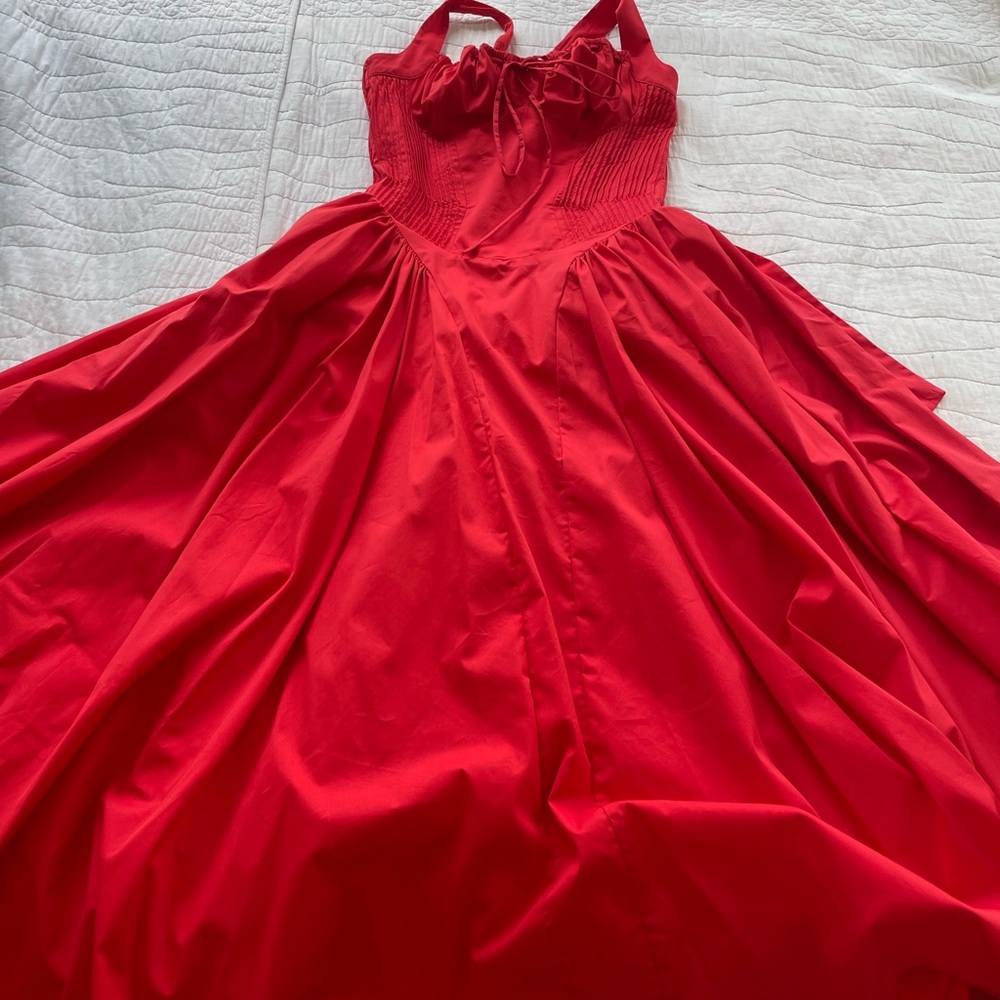 Elegant Red Halter Dress